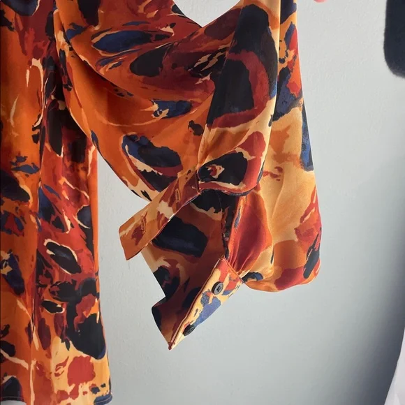 Worthington Abstract Print Long-Sleeve Blouse Size S - Picture 7 of 11